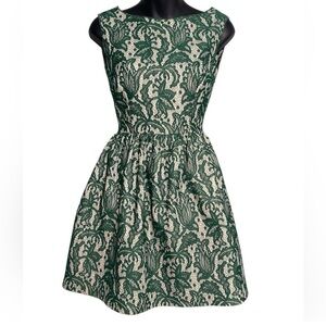 Zara Green Lace Tulip Mink Dress Size Small
